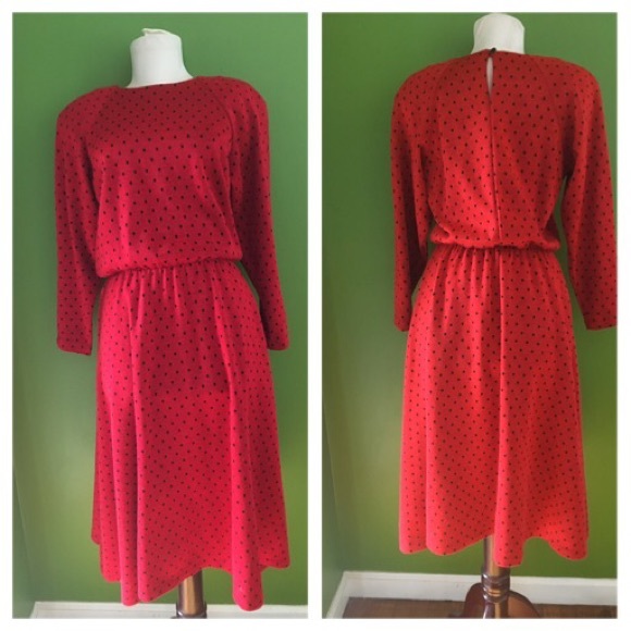 Vintage Dresses & Skirts - Vtg 80’s Diversity Polka Dot Dress